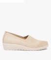 Mocassins femme confort unis en mesh à semelle compensée